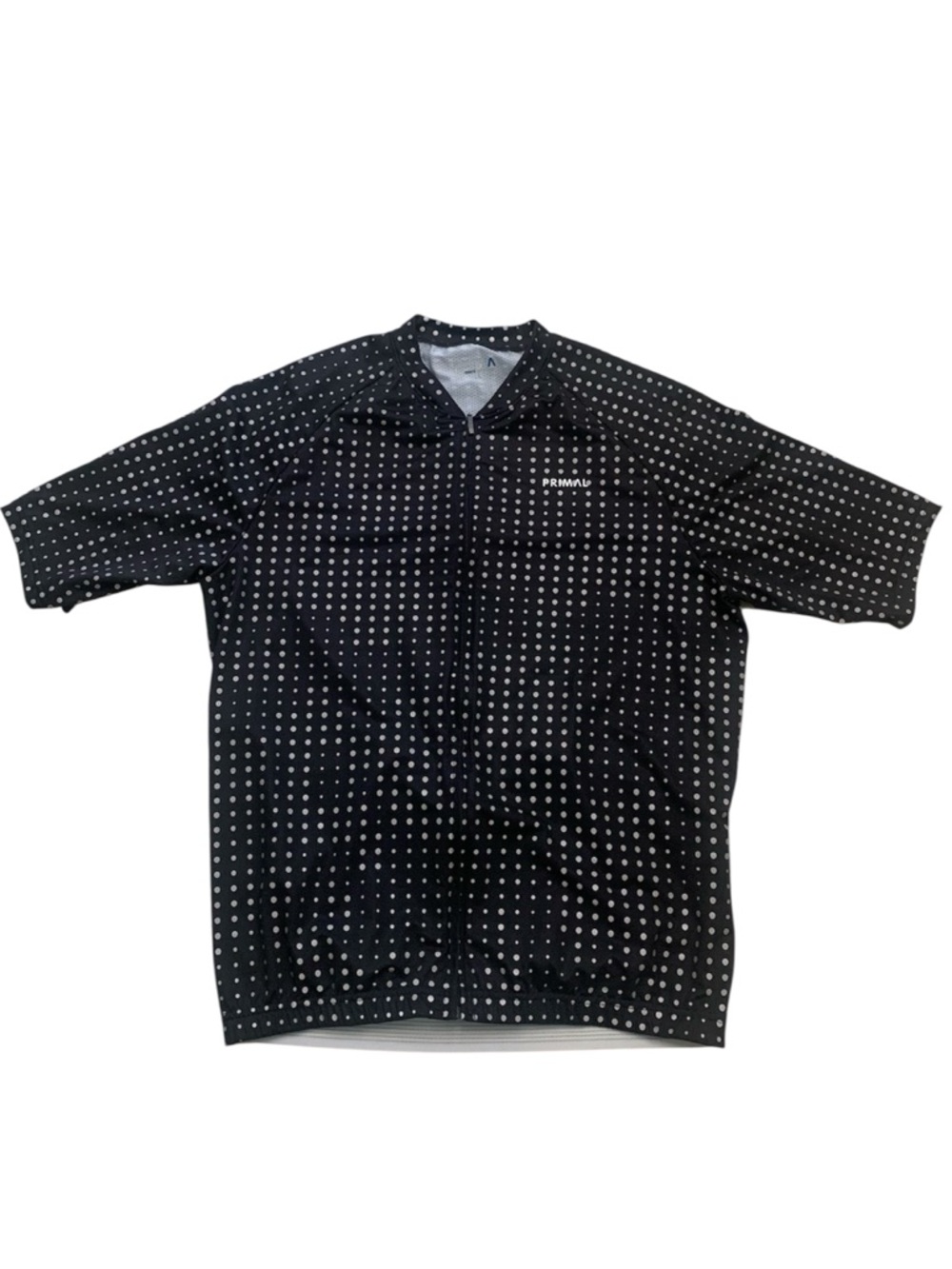 PRIMAL Men’s Cycling Jersey RaceCut Black Dot-Print Short Sleeve Size L NWOT